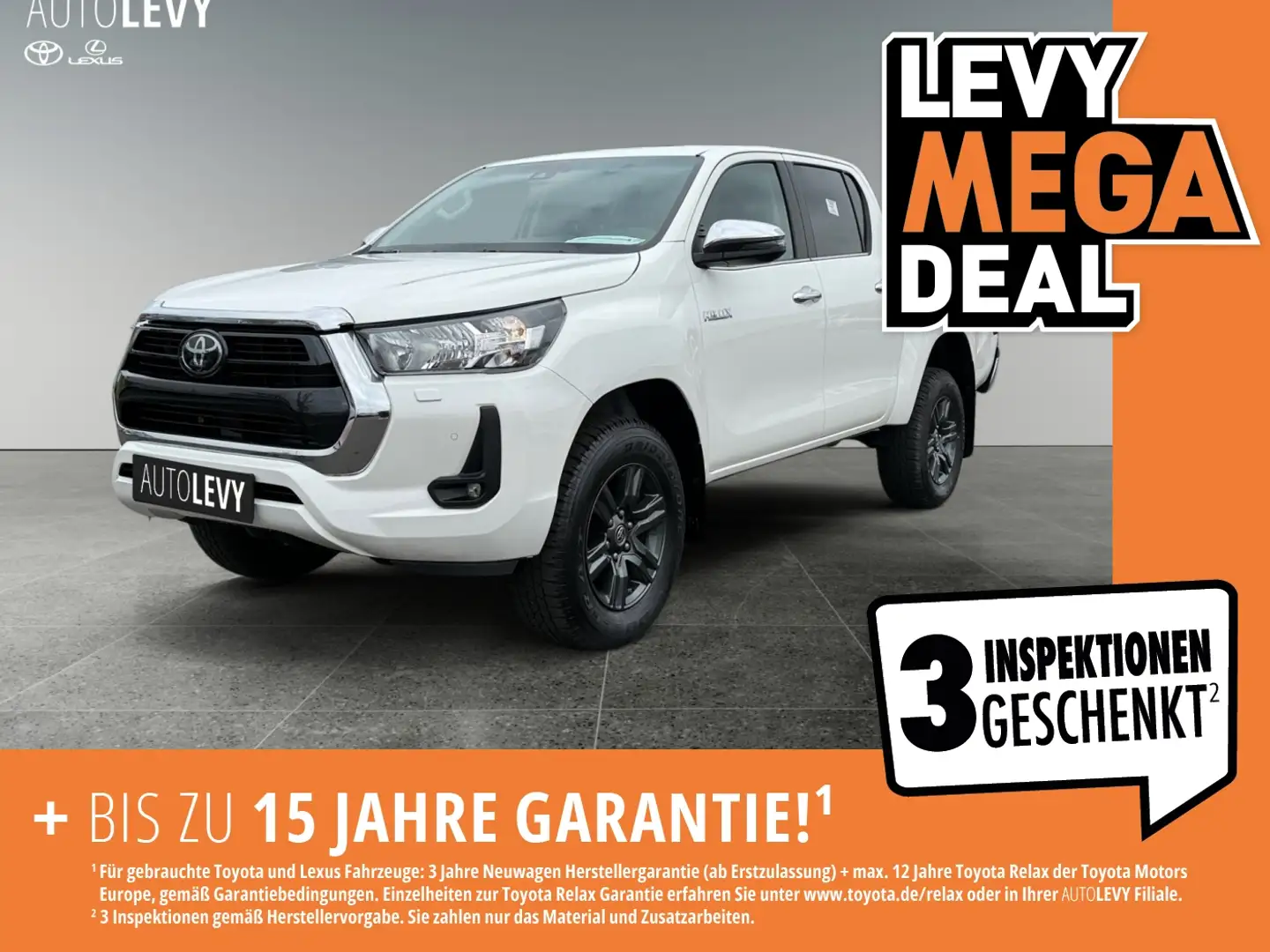 Toyota Hilux 2.4 Double Cab Comfort ACC*NAVI*SHZ*RFK*4WD Weiß - 1