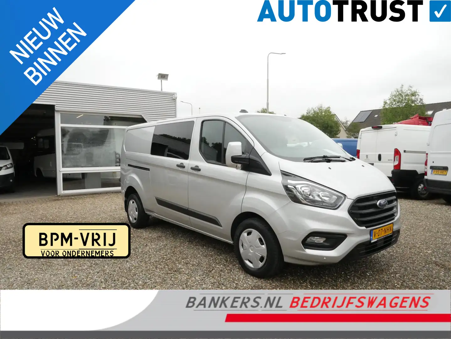 Ford Transit Custom 2.0 TDCI 130PK, L2H1, Dubbel Cabine, Airco Grijs - 1