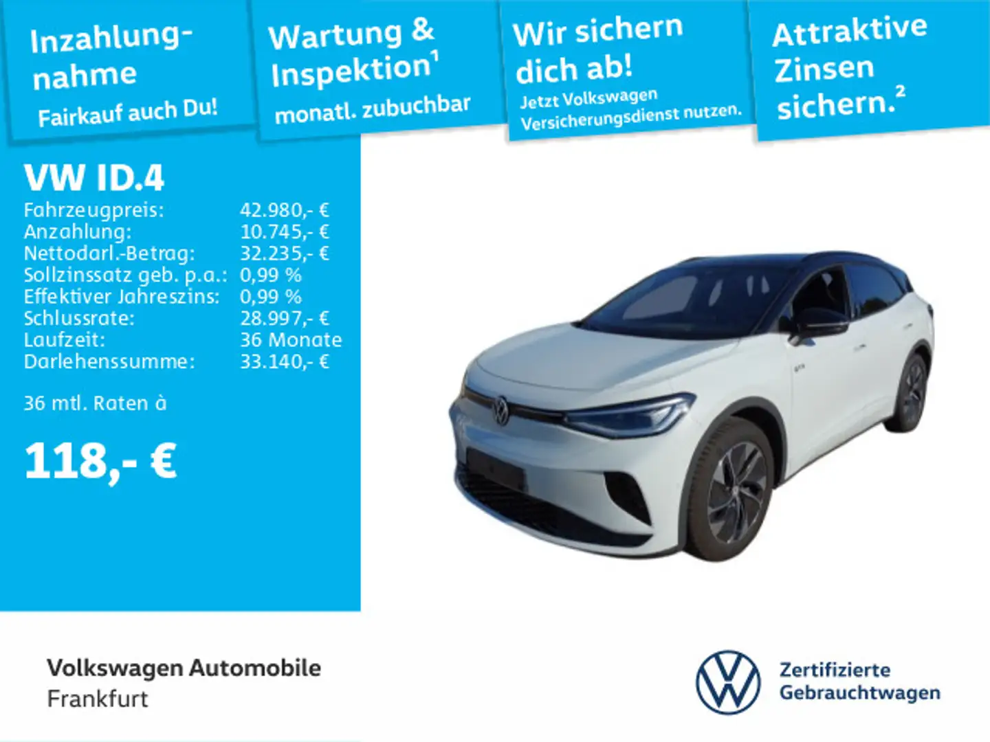 Volkswagen ID.4 GTX 4Motion Navi AHK IQ.LIGHT - LED-Matrix- Blanc - 1