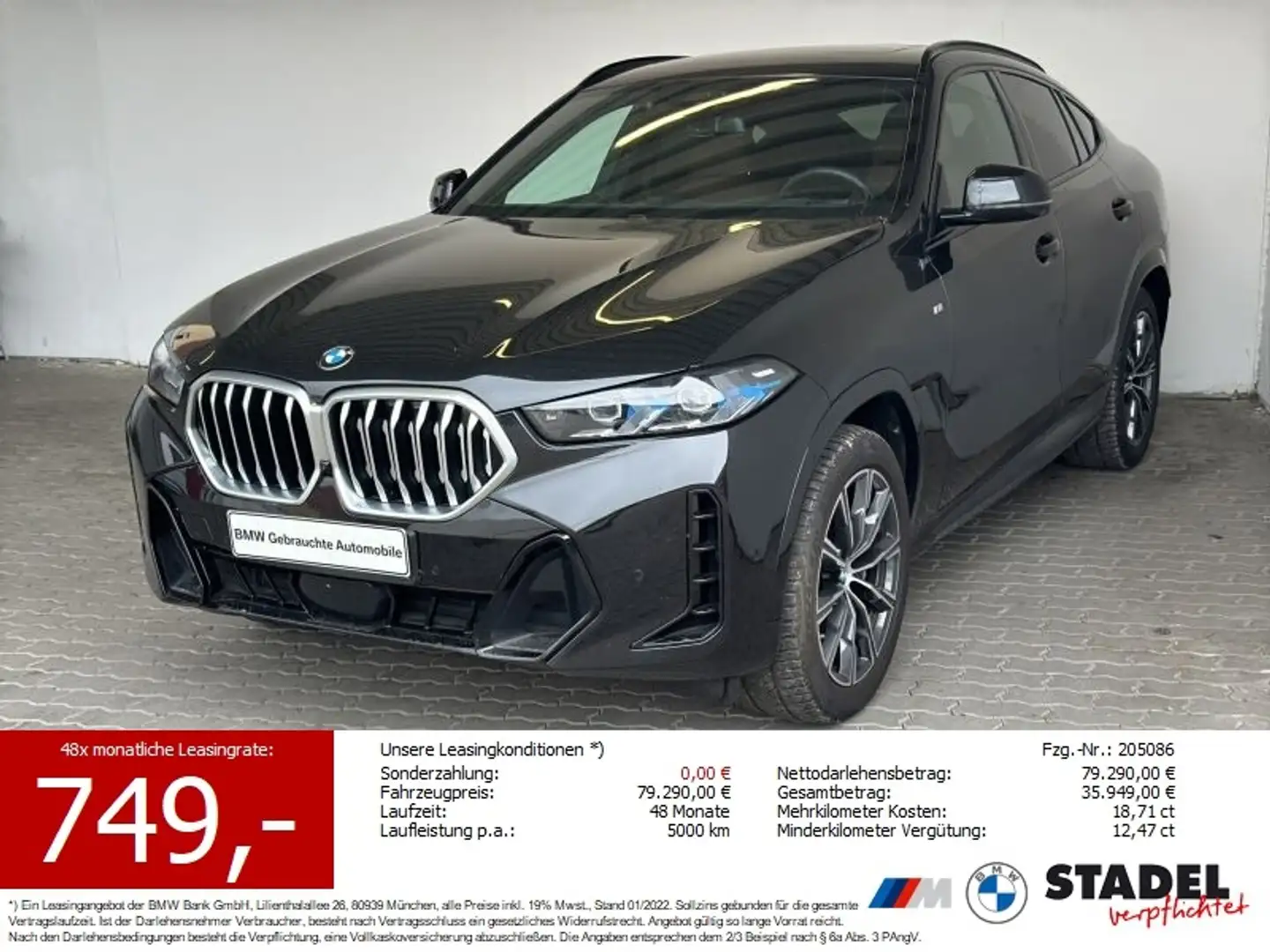 BMW X6 xDr40d M Sport Navi.LED.Pano.AHK.ACC.360°.H&K Schwarz - 1