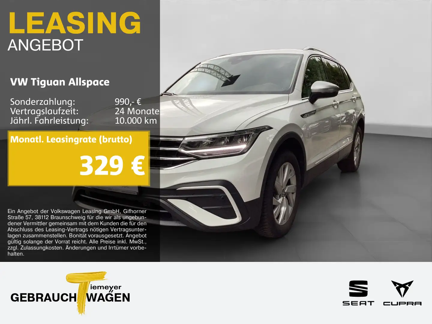 Volkswagen Tiguan Allspace 1.5 TSI DSG LIFE 7-SITZE NAVI AH Weiß - 1