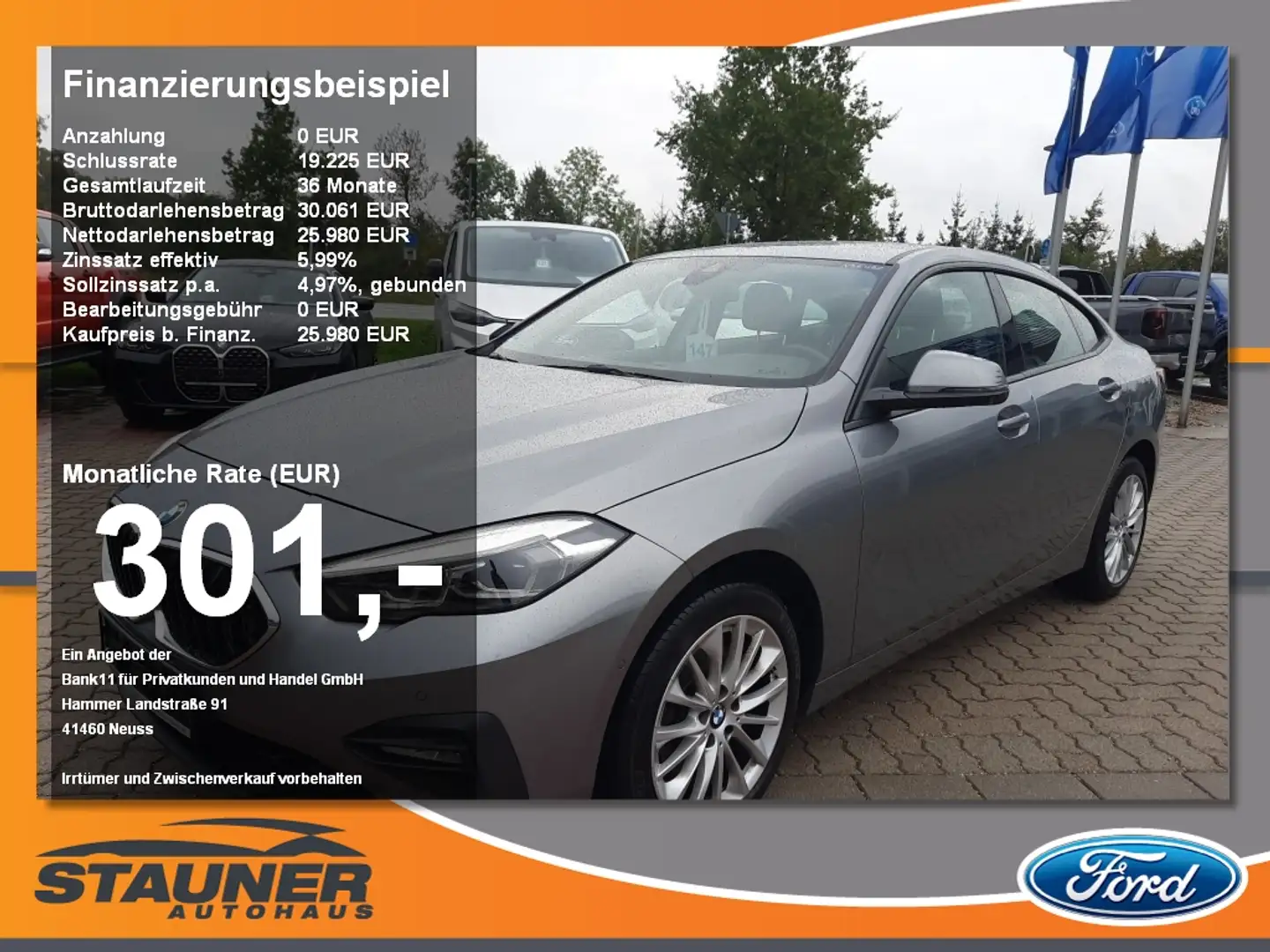 BMW 218 i Gran Coupe Navi ACC H/K Kamera Komfortz. Grau - 1