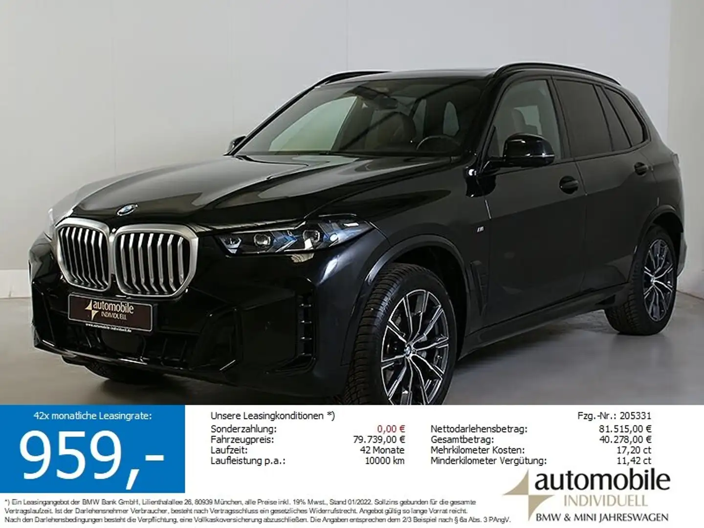 BMW X5 xDr. 30dA M Sport AHK Standh LED ACC H&K Pano Schwarz - 1