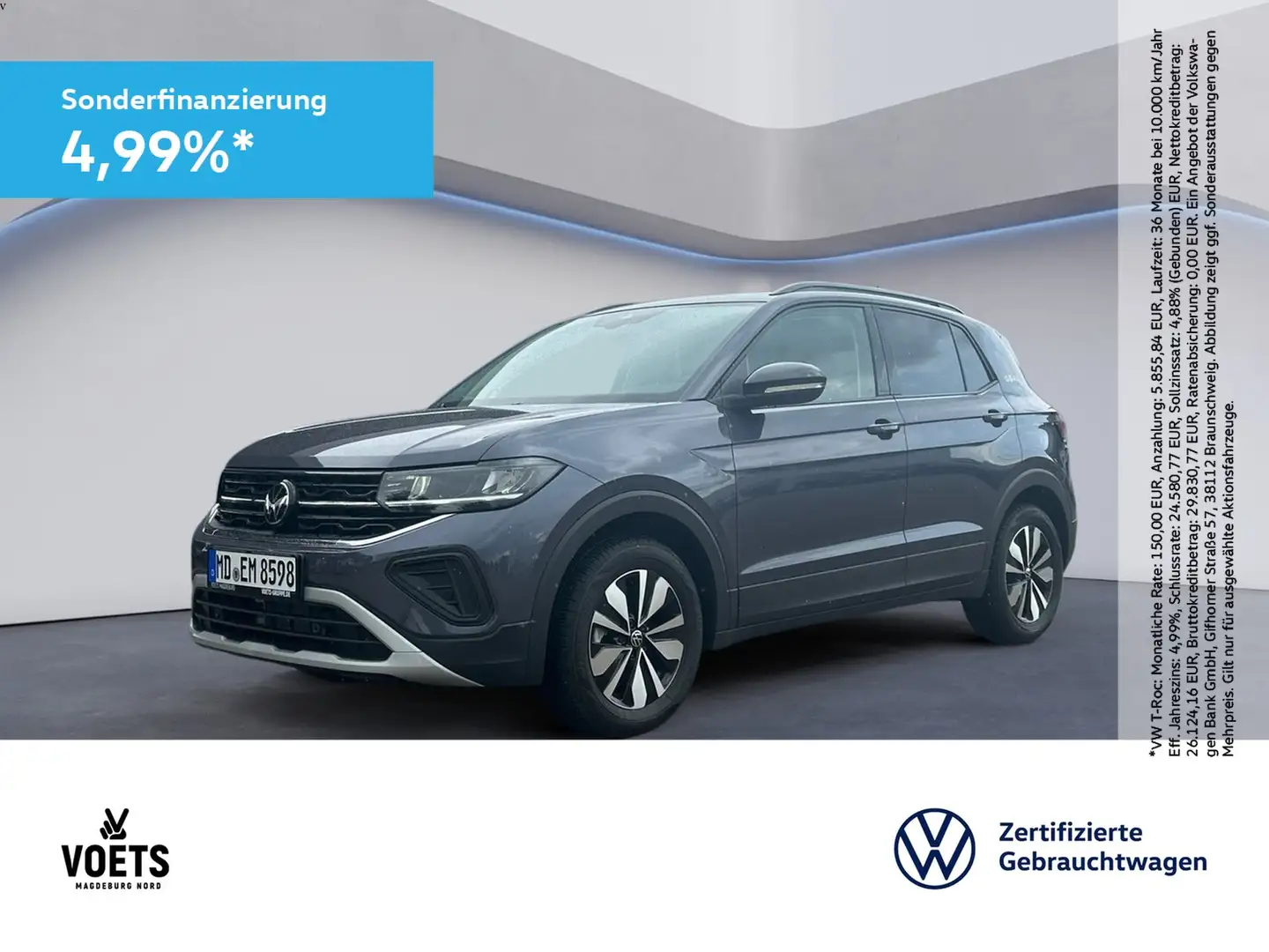 Volkswagen T-Cross 1.0TSI GOAL LED+Navi+Sitzhzg.+PDC Grau - 1