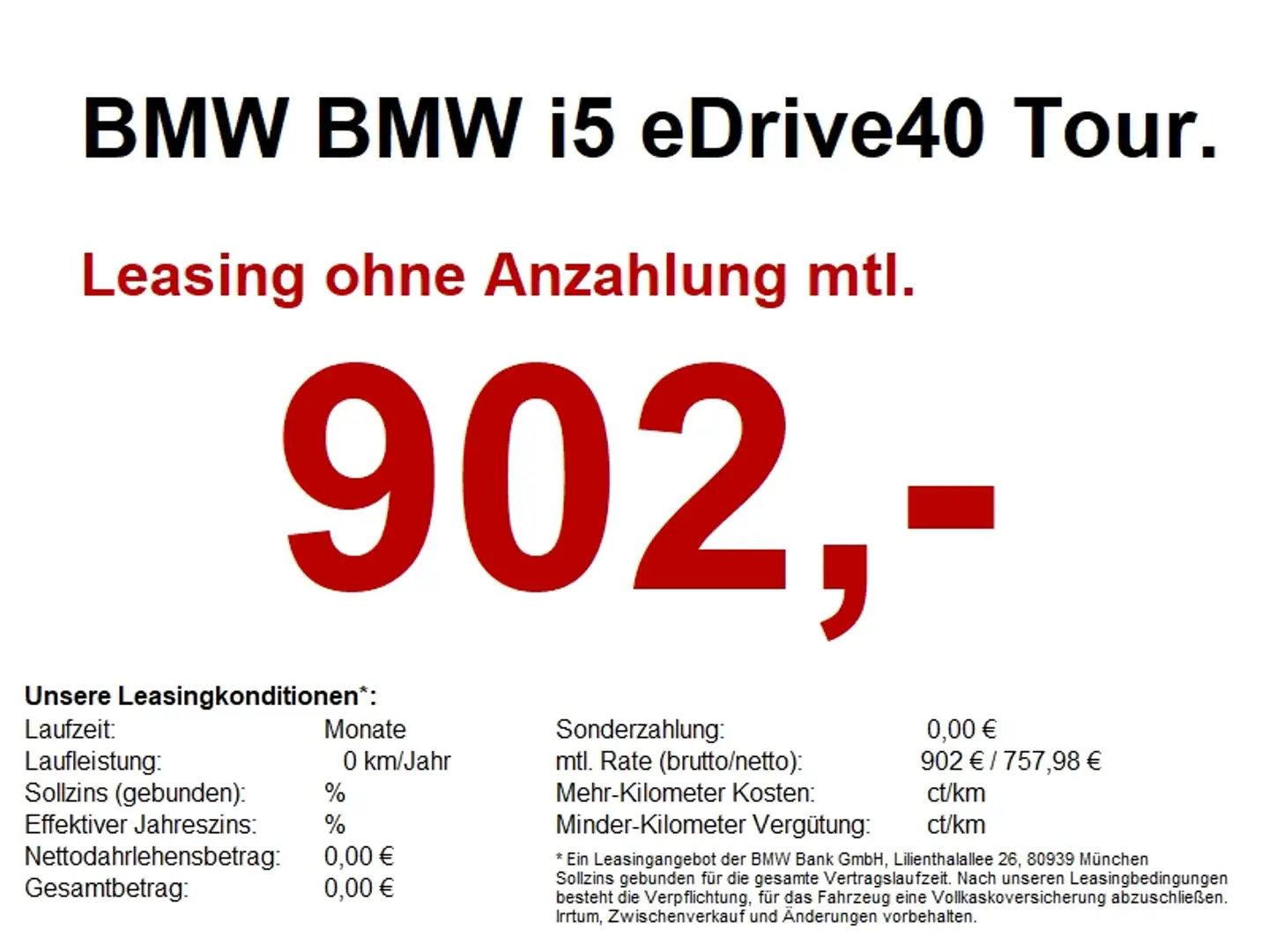 BMW i5 eDrive40 Tour. M Sport LiveCock.LED.AHK. Schwarz - 1