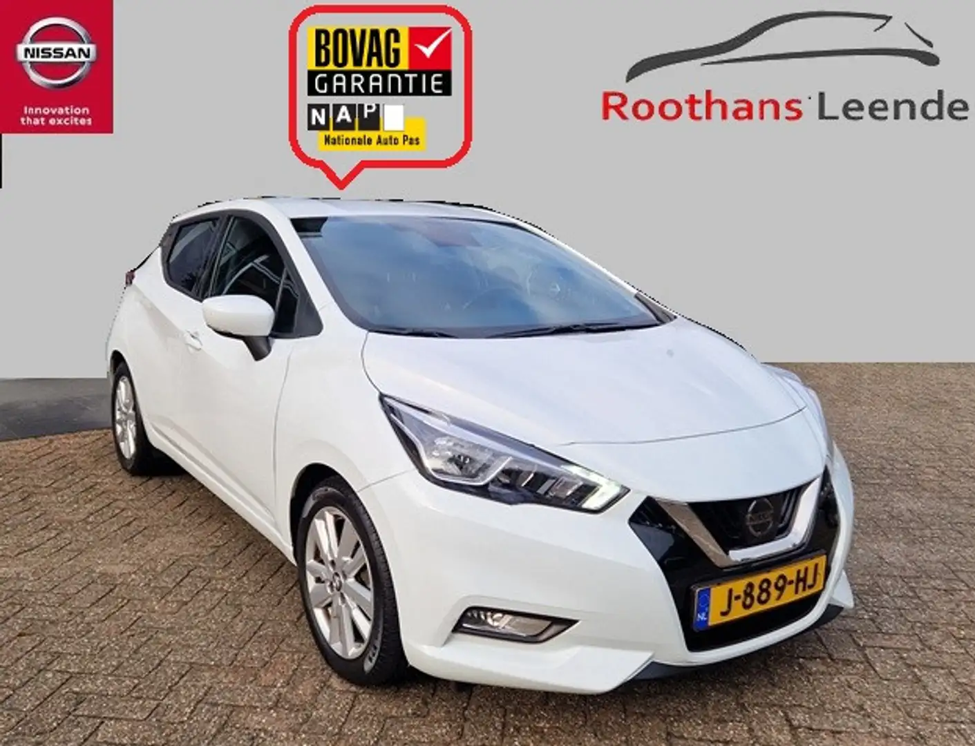 Nissan Micra 1.0 100PK IG-Turbo N-Connecta Connect Pack -Navi - Wit - 1