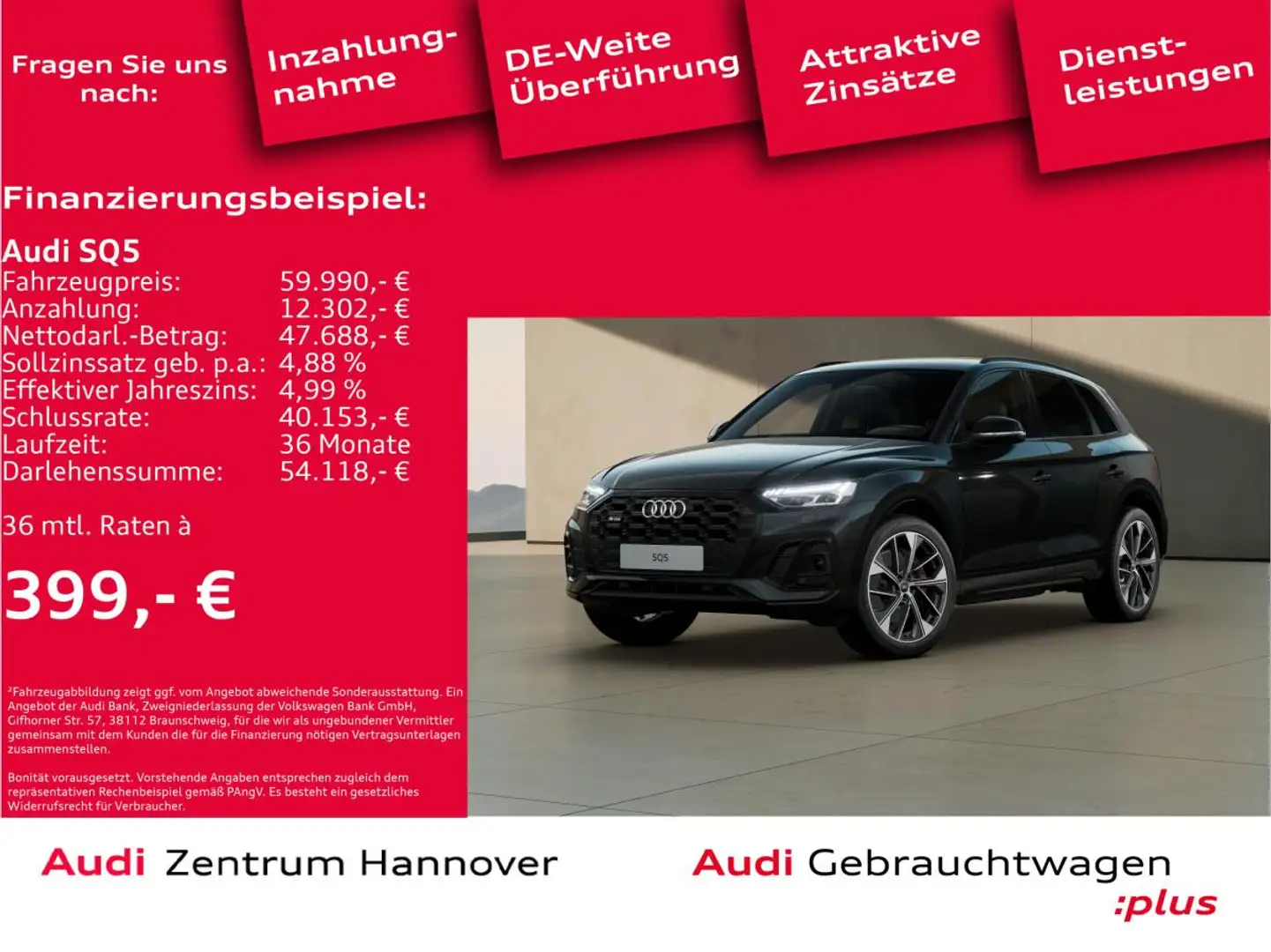 Audi SQ5 TDI 3,0 quattro AHK 21-Zoll B&O air suspension Schwarz - 2
