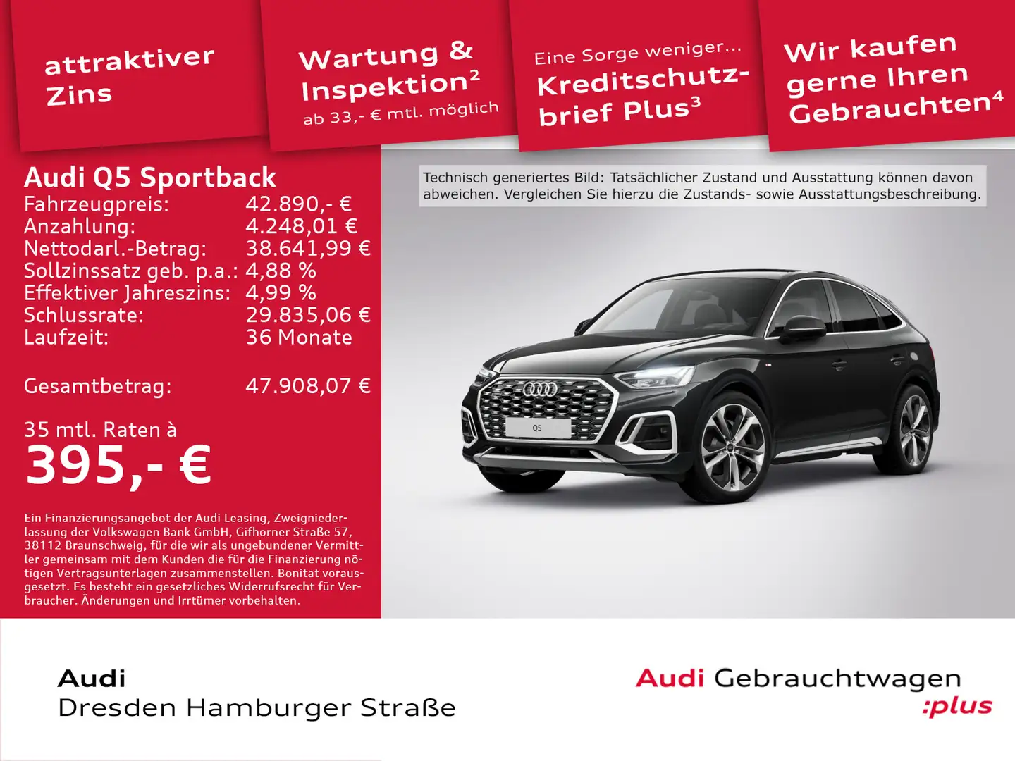 Audi Q5 45 TFSI S line quat. Navi Pano AHZV Schwarz - 1