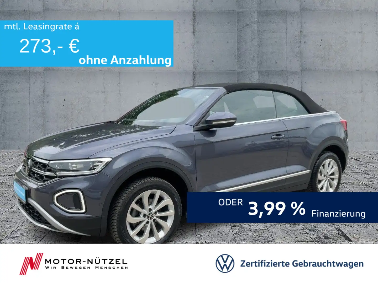Volkswagen T-Roc 1.0 TSI STYLE 5JG+LEDplus+NAVI Grijs - 1