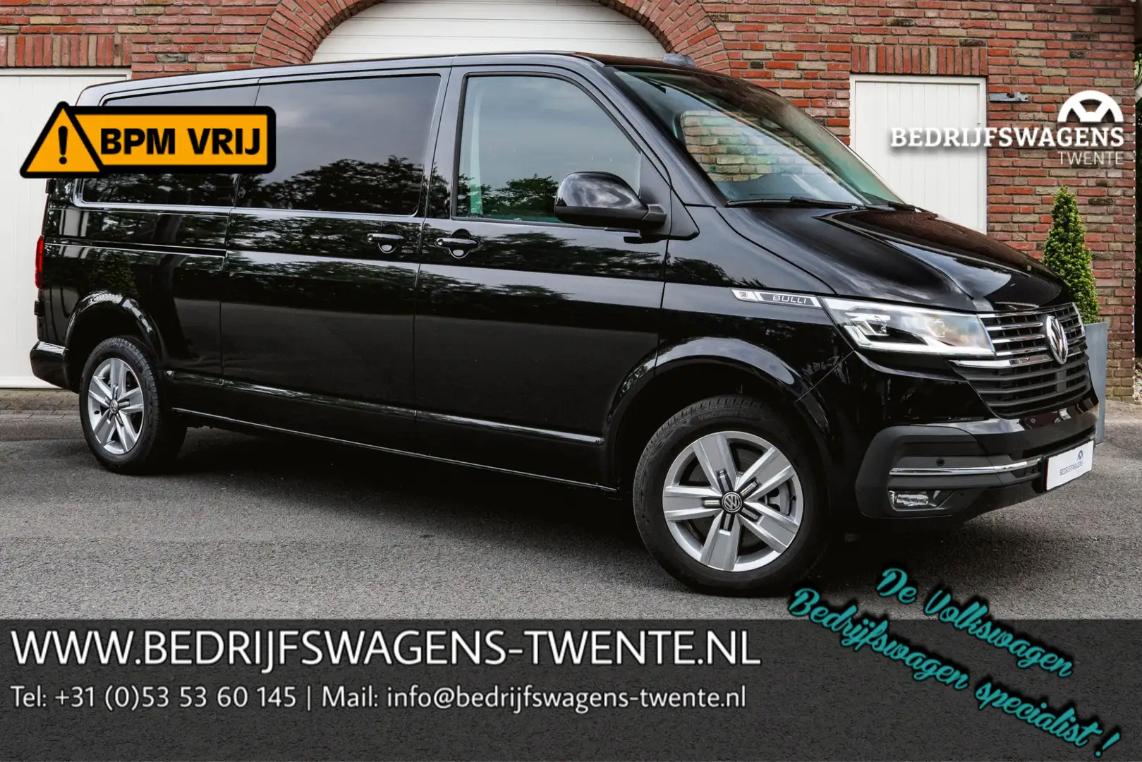 Volkswagen T6.1 Transporter 2.0 TDI 204PK DSG L2H1 HIGHLINE ENK/CAB Standkache Noir - 1