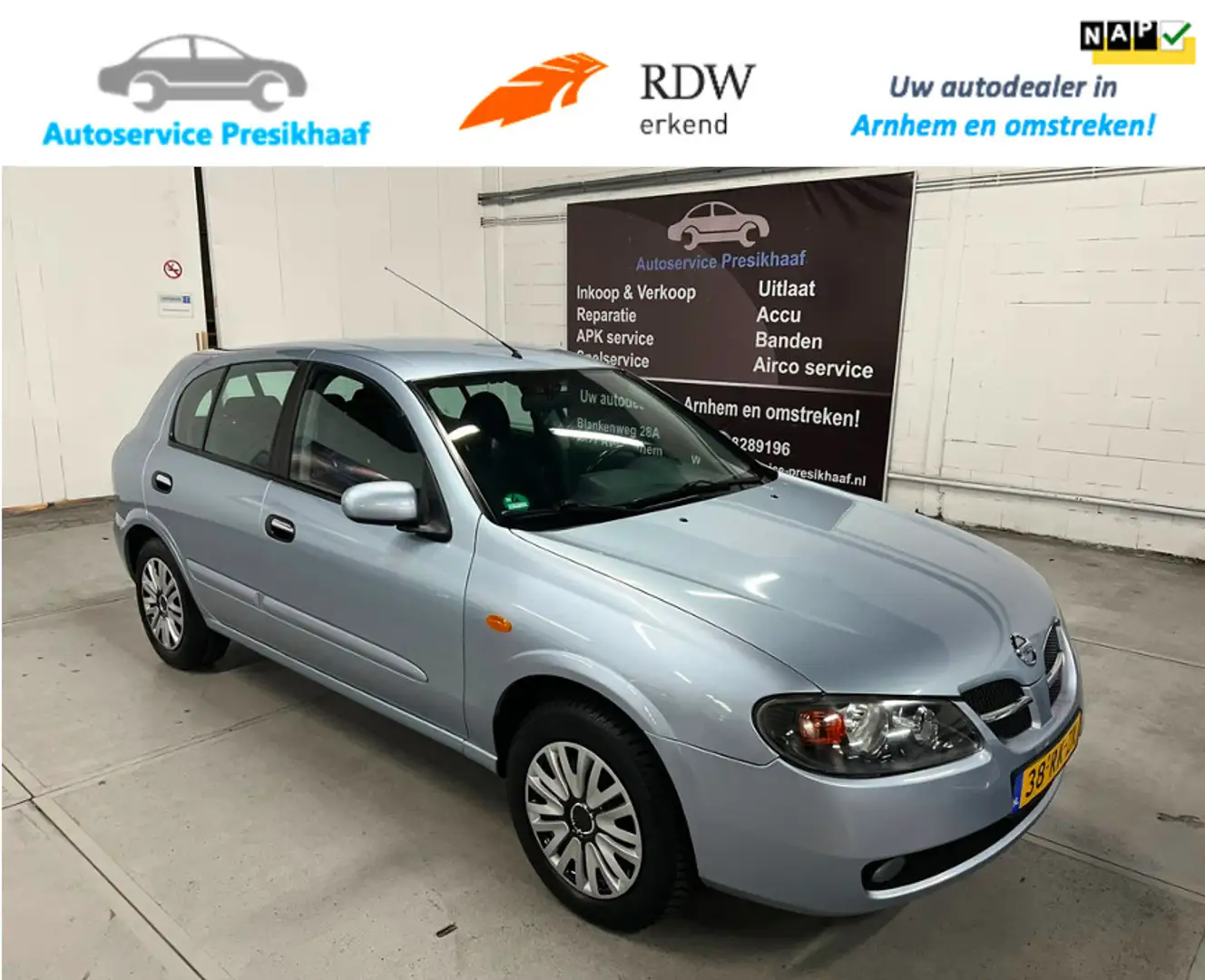 Nissan Almera 1.8 Acenta ECC / NAP / 5-DEURS / TREKHAAK Blau - 1