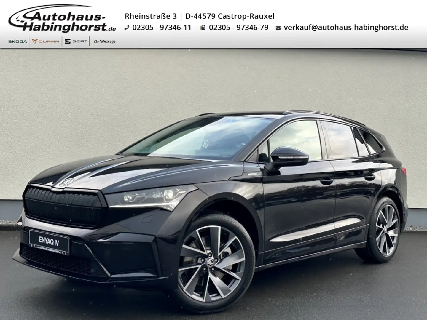 Skoda Enyaq 85 Sportline- 82 kWh Kamera Navi Pano AHK Schwarz - 1