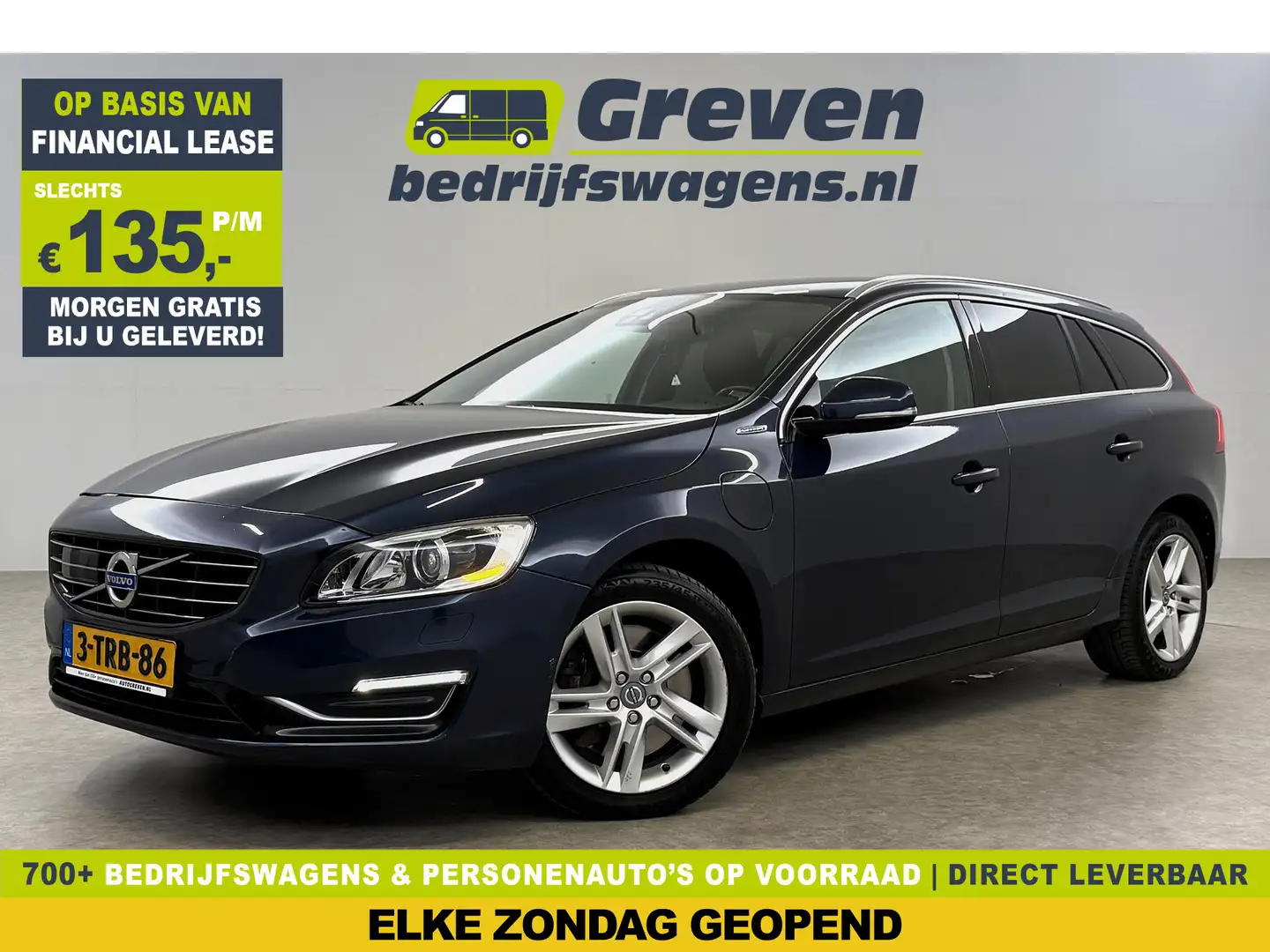 Volvo V60 2.4 D6 AWD Plug-In Hybrid Summum 215PK Trekhaak LE Blauw - 1