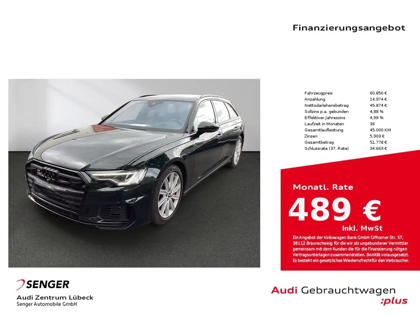 Audi S6 Avant TDI tiptronic Matrix Navi Pano HuD Luft Grün - 1