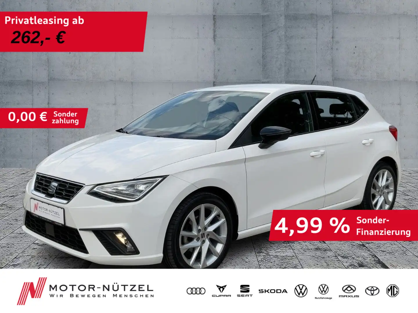 SEAT Ibiza 1.5 TSI DSG FR-LINE LED+NAV+APP+GRA+NSW+VC Blanc - 1