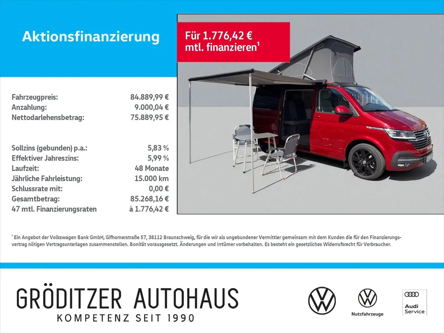 Volkswagen T6 California T6.1 California Ocean 4Motion ACC|DCC|AHKCAM Rouge - 1