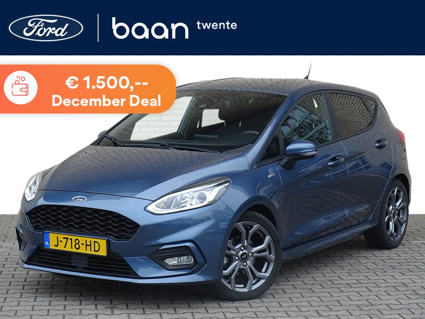 Ford Fiesta 1.0 Turbo 95pk ST-Line | Navi | Automatische airco Azul - 1
