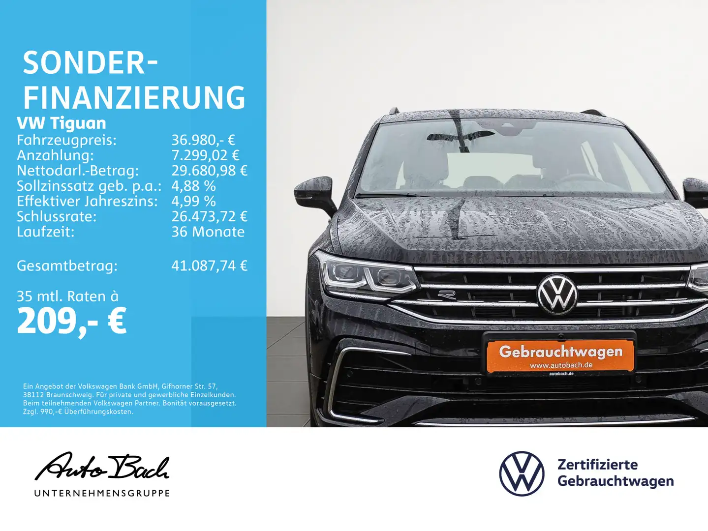 Volkswagen Tiguan 2.0 TDI R-Line 4M DSG Matrix HUD Standhzg Noir - 2