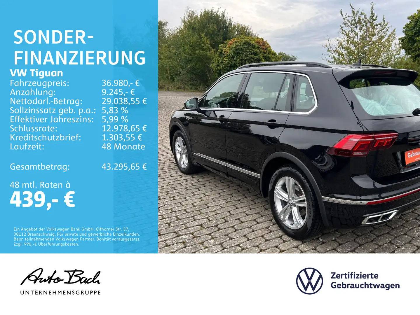 Volkswagen Tiguan 2.0 TDI R-Line 4M DSG Matrix HUD Standhzg Schwarz - 2