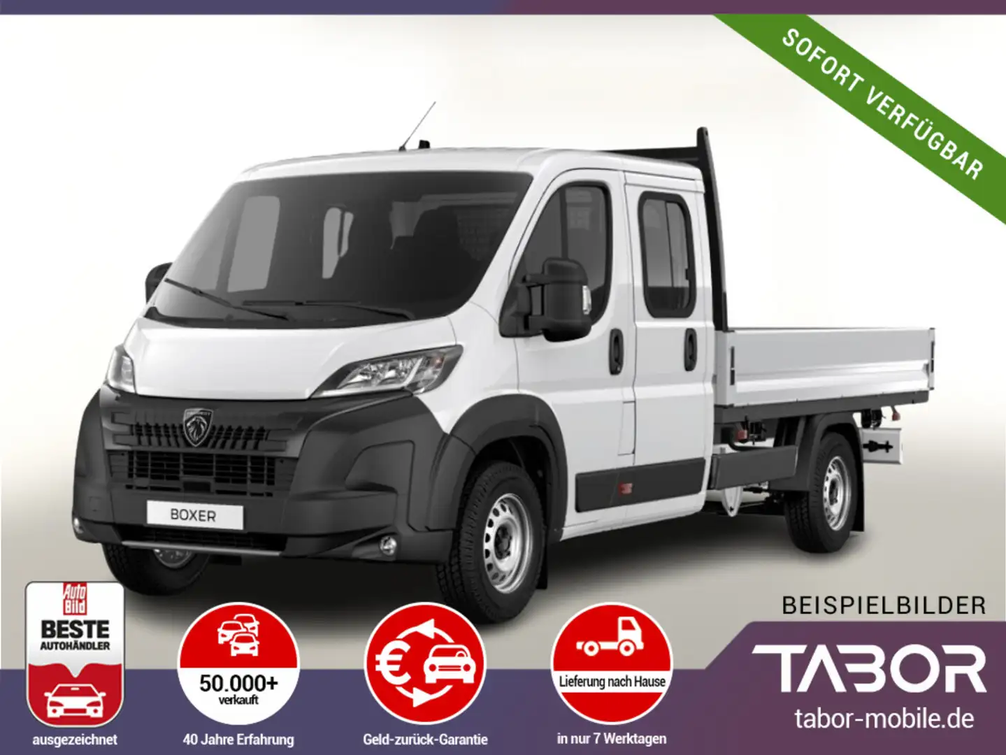 Peugeot Boxer Pritsche DoKa 435 140 L4 VisibP Kam 7S NSW Weiß - 1