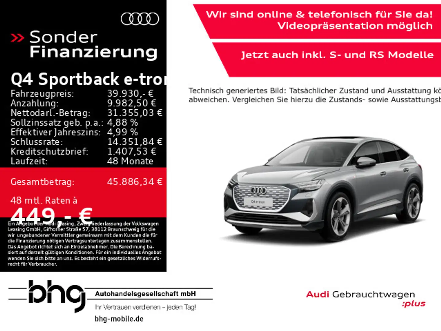 Audi Q4 e-tron Q4 Sportback 50 e-tron quat. 220 kW Grau - 1