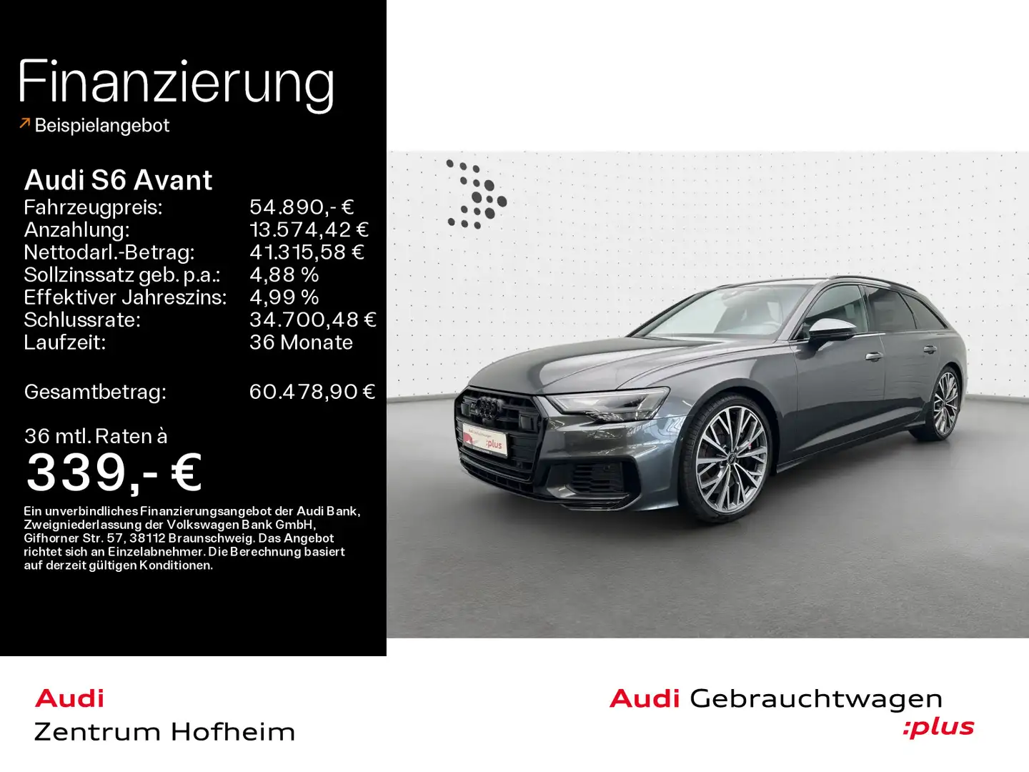 Audi S6 tip*Air*B&O*Standh*LED*Virtual*Navi+*Sp Grau - 1
