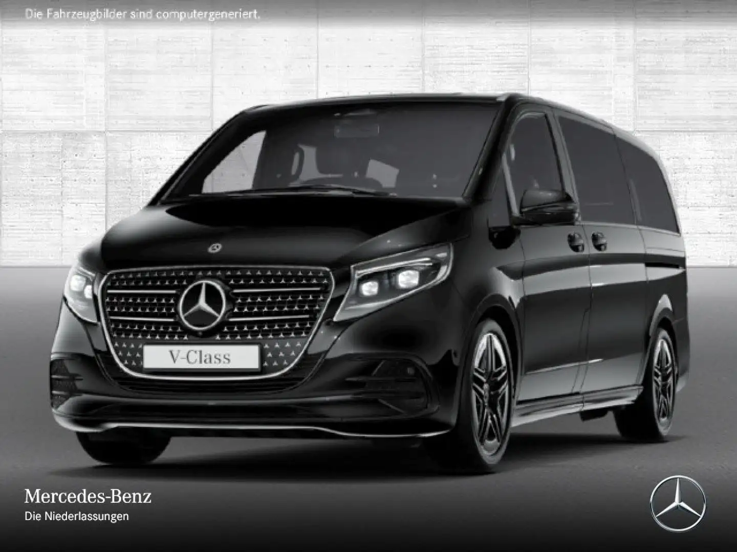 Mercedes-Benz V 300 d Lang AVANTGARDE+AMG+9G+AHK+StandHZ+Navi Schwarz - 2