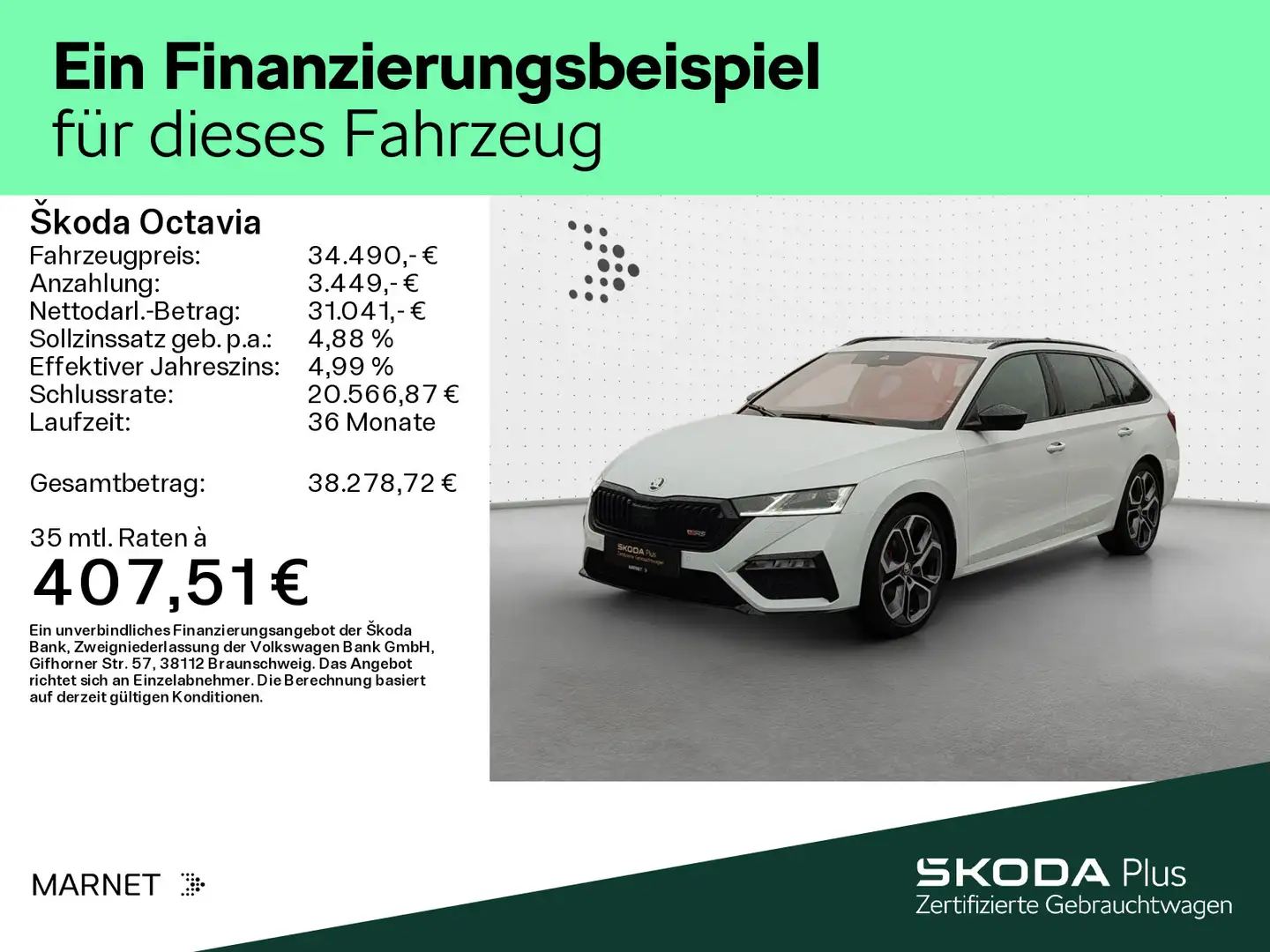 Skoda Octavia Combi 2.0 TDI DSG RS Plus 4x4 Navi*Pano Weiß - 2