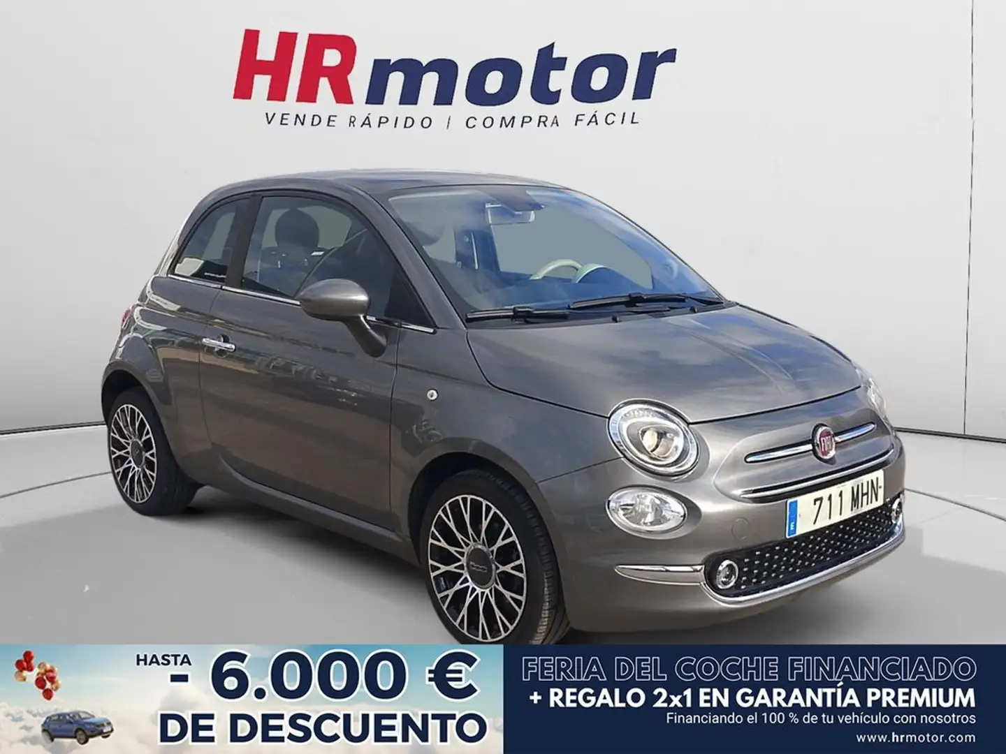 Fiat 500 1.0 Mild Hybrid Monotrim Grijs - 1