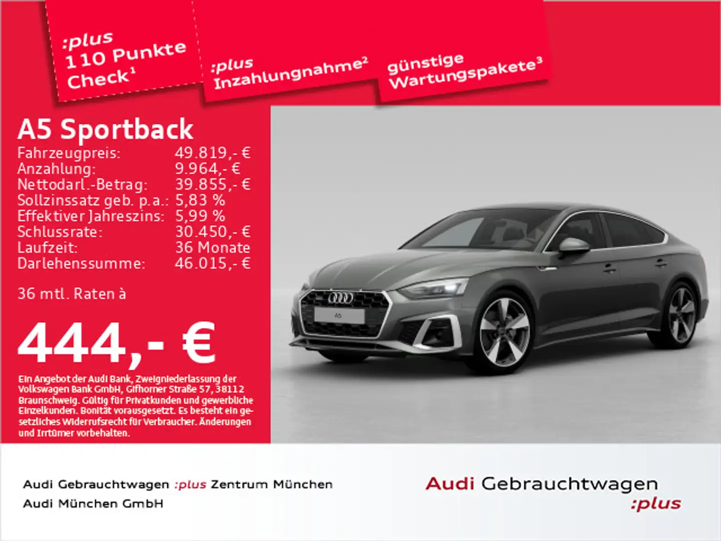 Audi A5 40 TDI qu. S tronic S line business Grau - 1