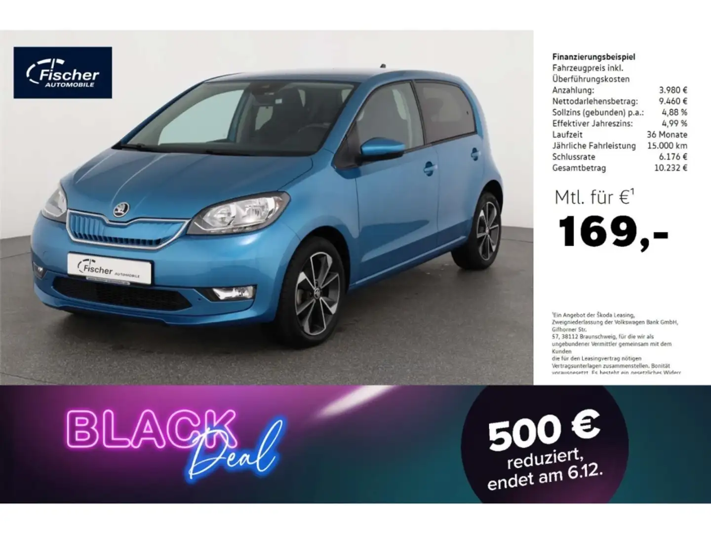 Skoda Citigo Best of electric 32,3 kWh Alu/PDC/GRA/SH Blau - 1