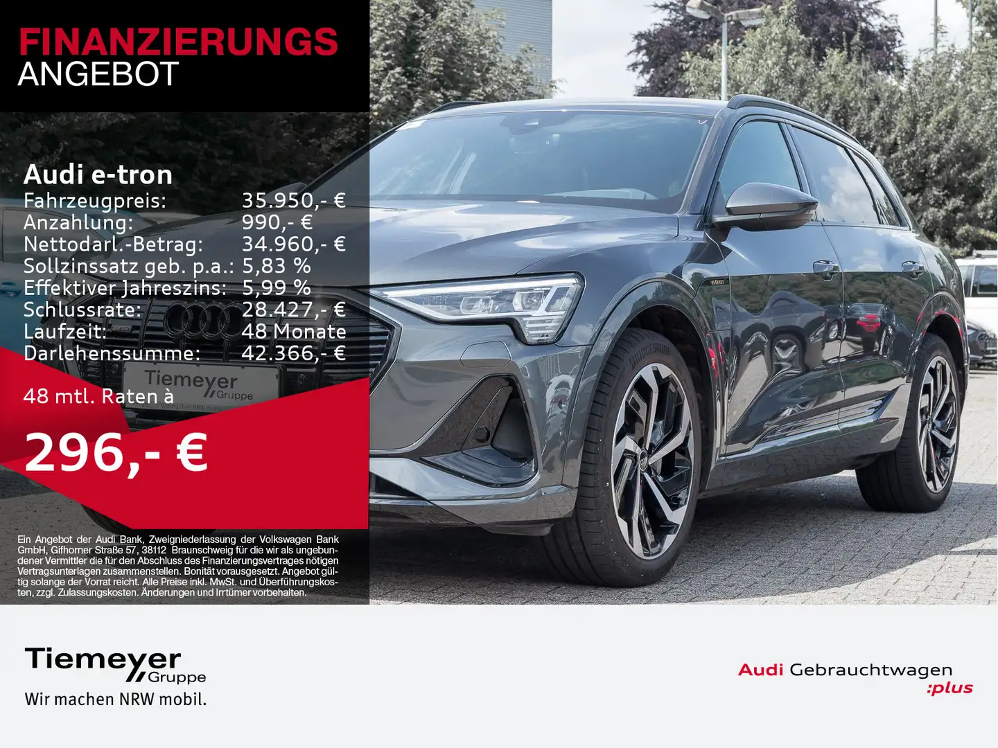 Audi e-tron 50 Q 2x S LINE LM21 ALCANTARA KAMERA OPS+ Gris - 1