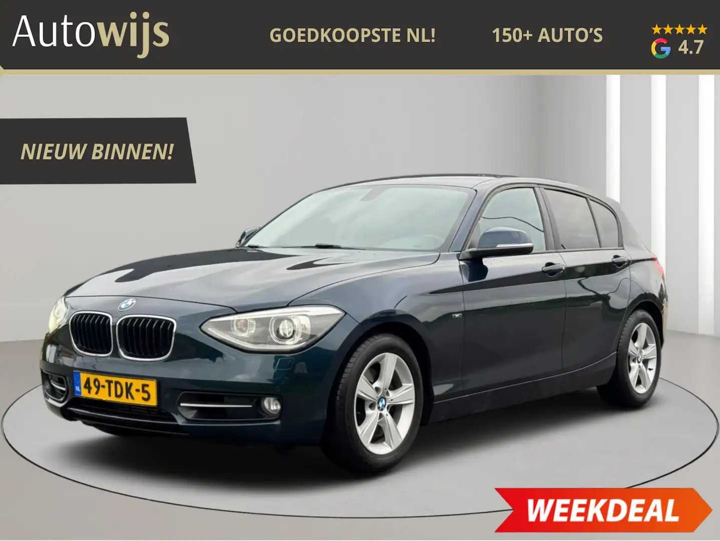BMW 118 1-serie 118i Business+|SPORT|LEDER|AUT|NL AUTO|XEN Blauw - 1