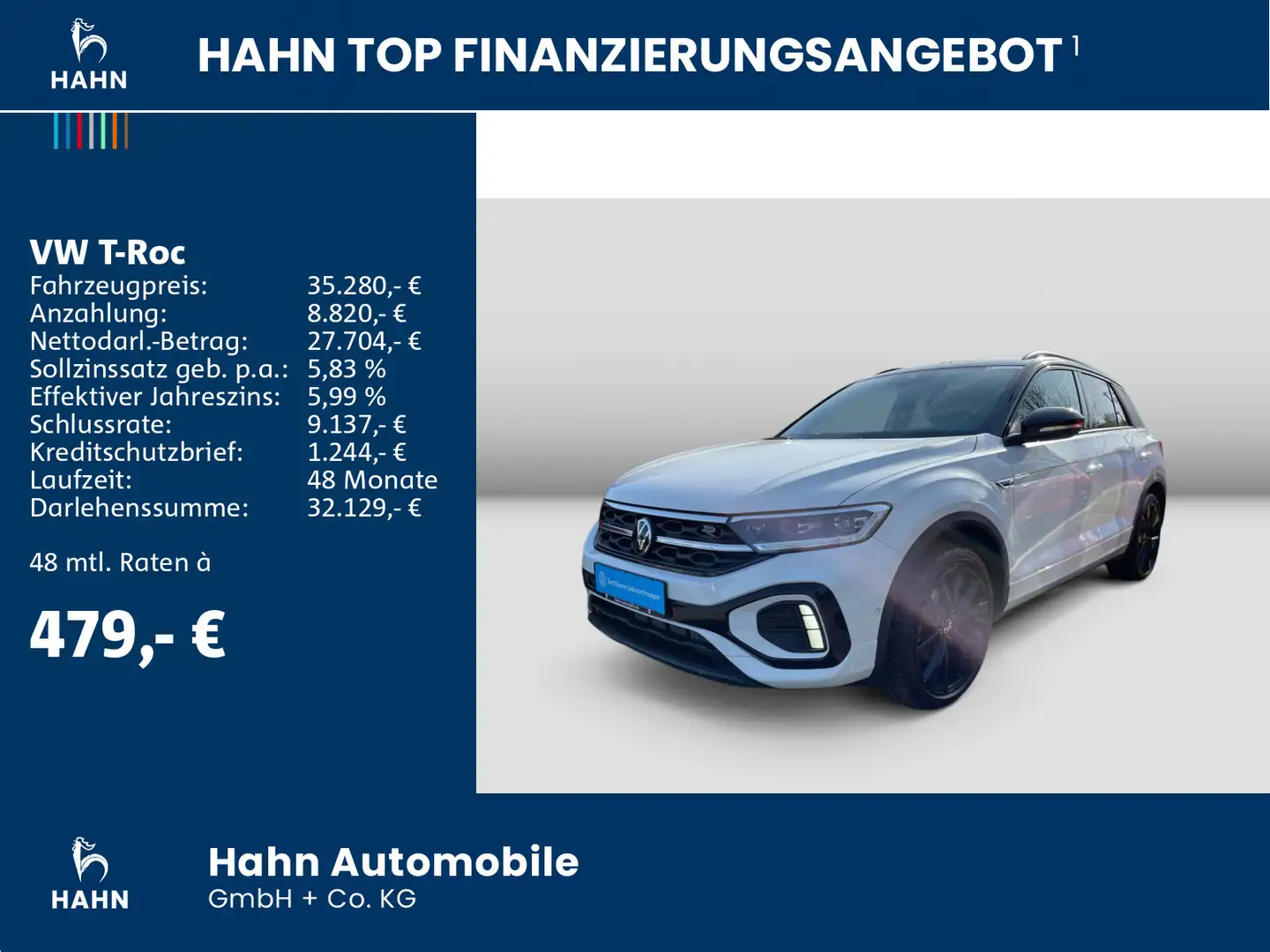 Volkswagen T-Roc R-Line Black Style 2.0TSI 4Motion DSG CAM Weiß - 2