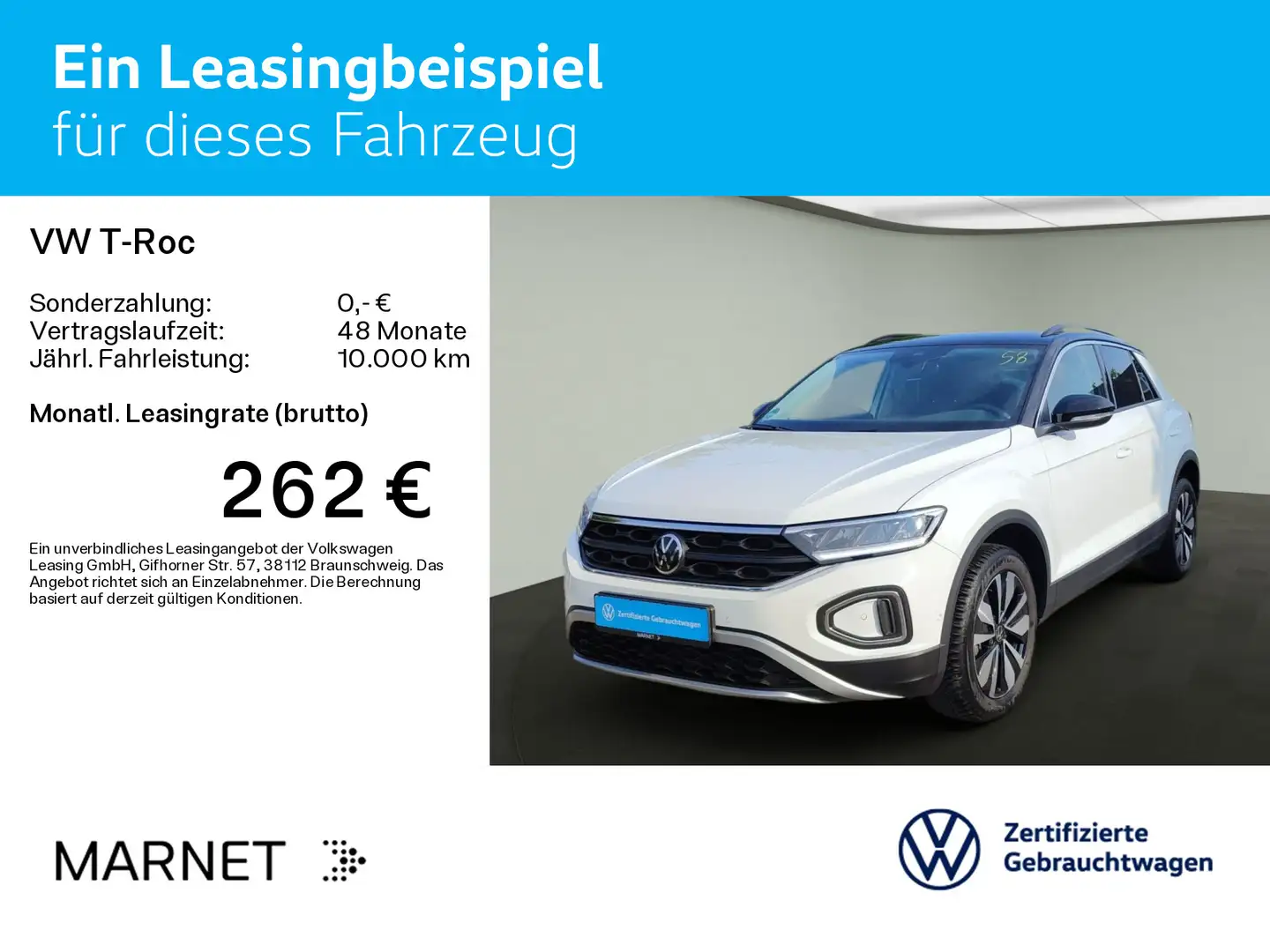 Volkswagen T-Roc Life MOVE 1.0 TSI NAVI*AHK*LED*KAMERA*ASG Weiß - 2