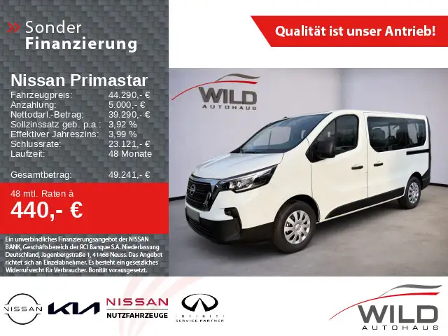 Nissan Primastar 2,8t dCI 150 L1H1 N-Connecta 9 Sitzer