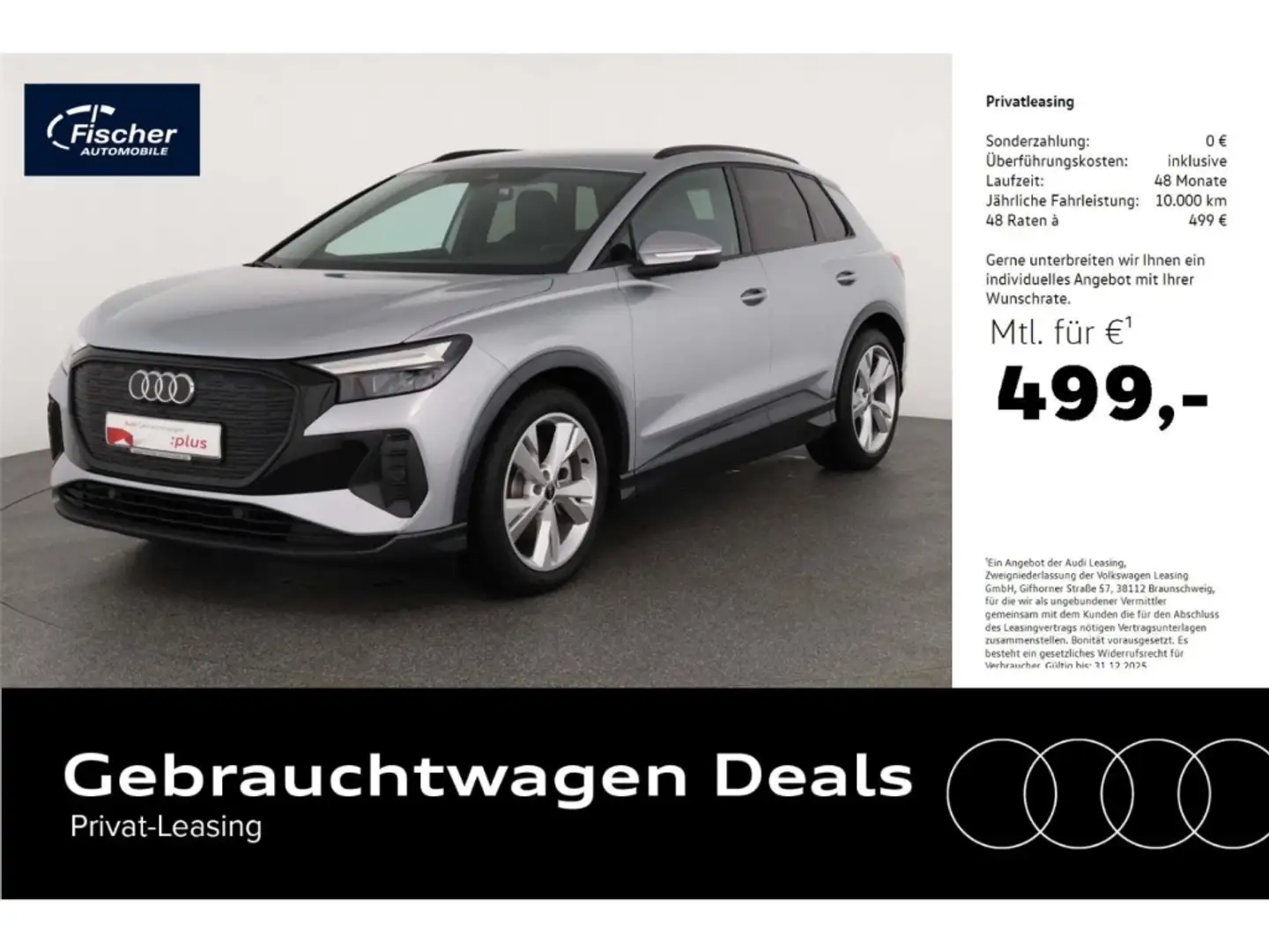 Audi Q4 e-tron 55 S line HUD/W-Pumpe/20''/RFK/Leder Silber - 1