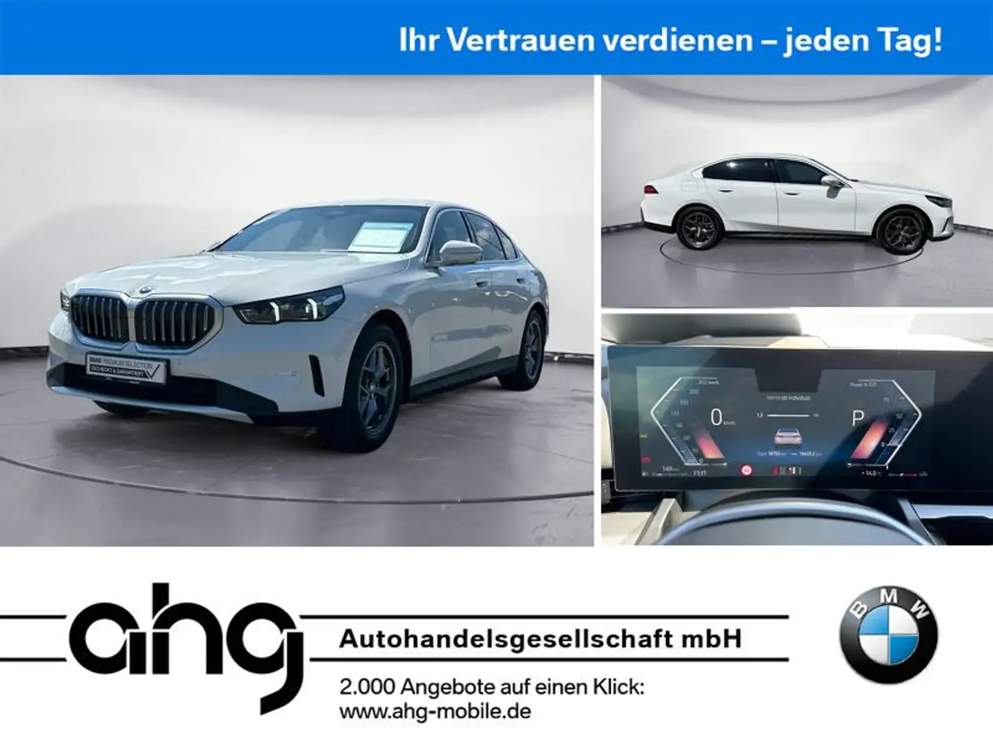 BMW 520 i 360° Kamera Klimaaut. AHK Memory vorn Sitzb Blanc - 1