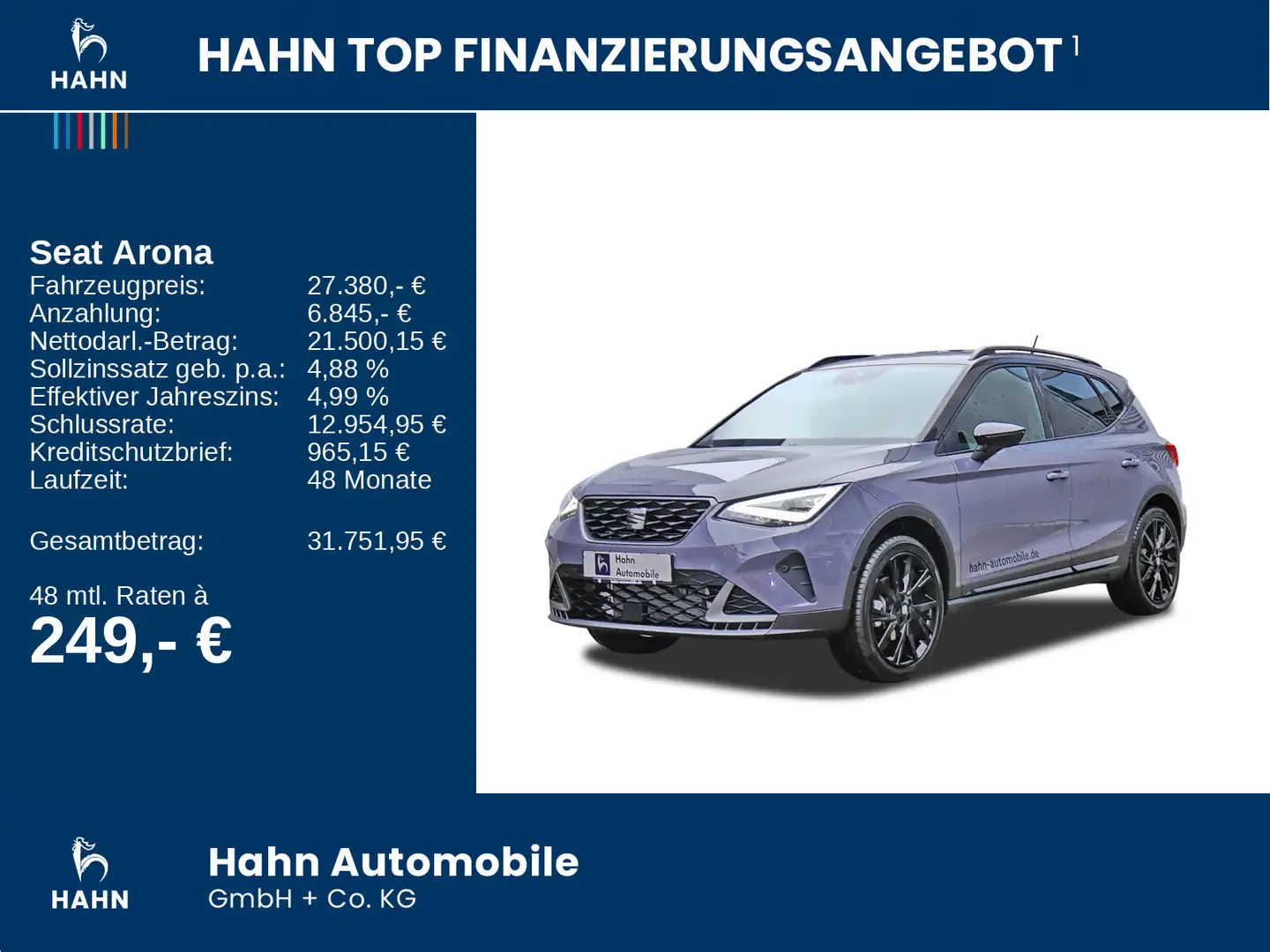 SEAT Arona FR Black Edition 1.0TSI 116PS DSG*AHK,Kam* Grau - 2