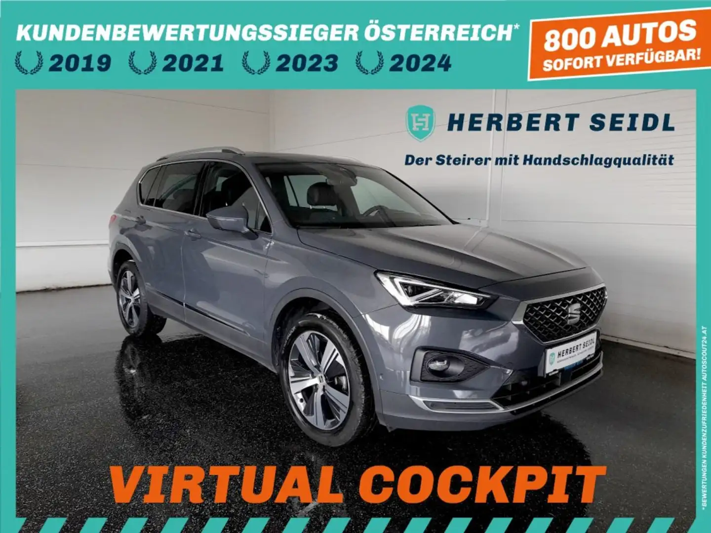 SEAT Tarraco XCELLENCE 2,0 TDI DSG *STANDHZG / SKY / VOLL-LED / VIRTUELL / NAVI / ACC / KAMERA / BEATS / E-KLAPPE* Grau - 1