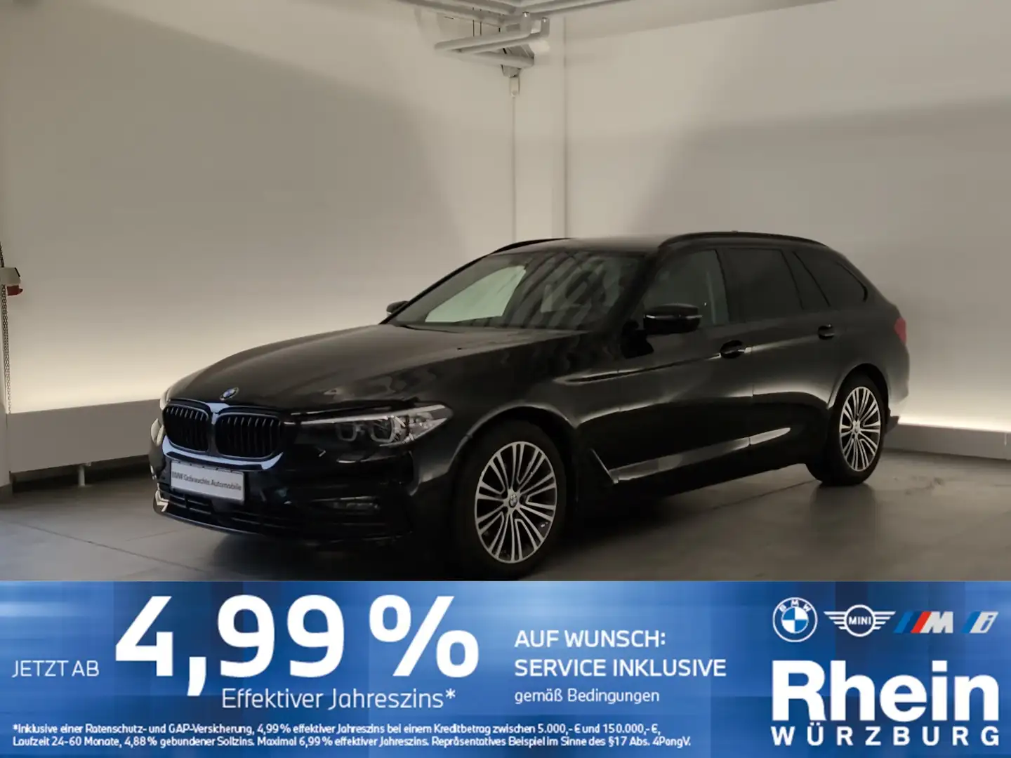 BMW 520 d xDrive Touring Sport Line AHK/SHZ/Lordose AHK/SH Noir - 1