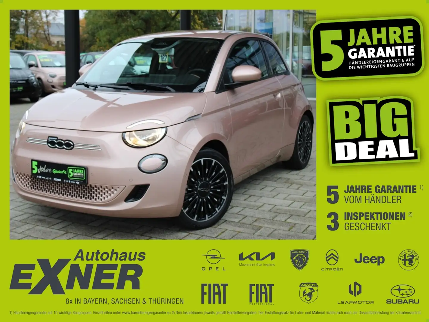 Fiat 500e ICON 42kWh Navi+Kam.+KeyLess+KlimaA+LM+PDC Rouge - 1
