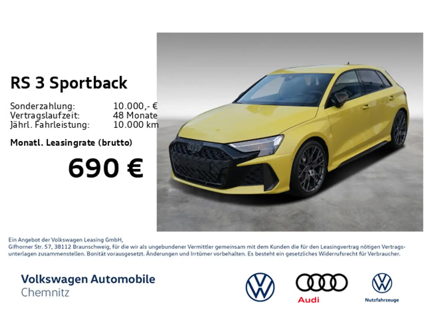 Audi RS3 294kW Stronic *Vmax280*Navi* Gelb - 1