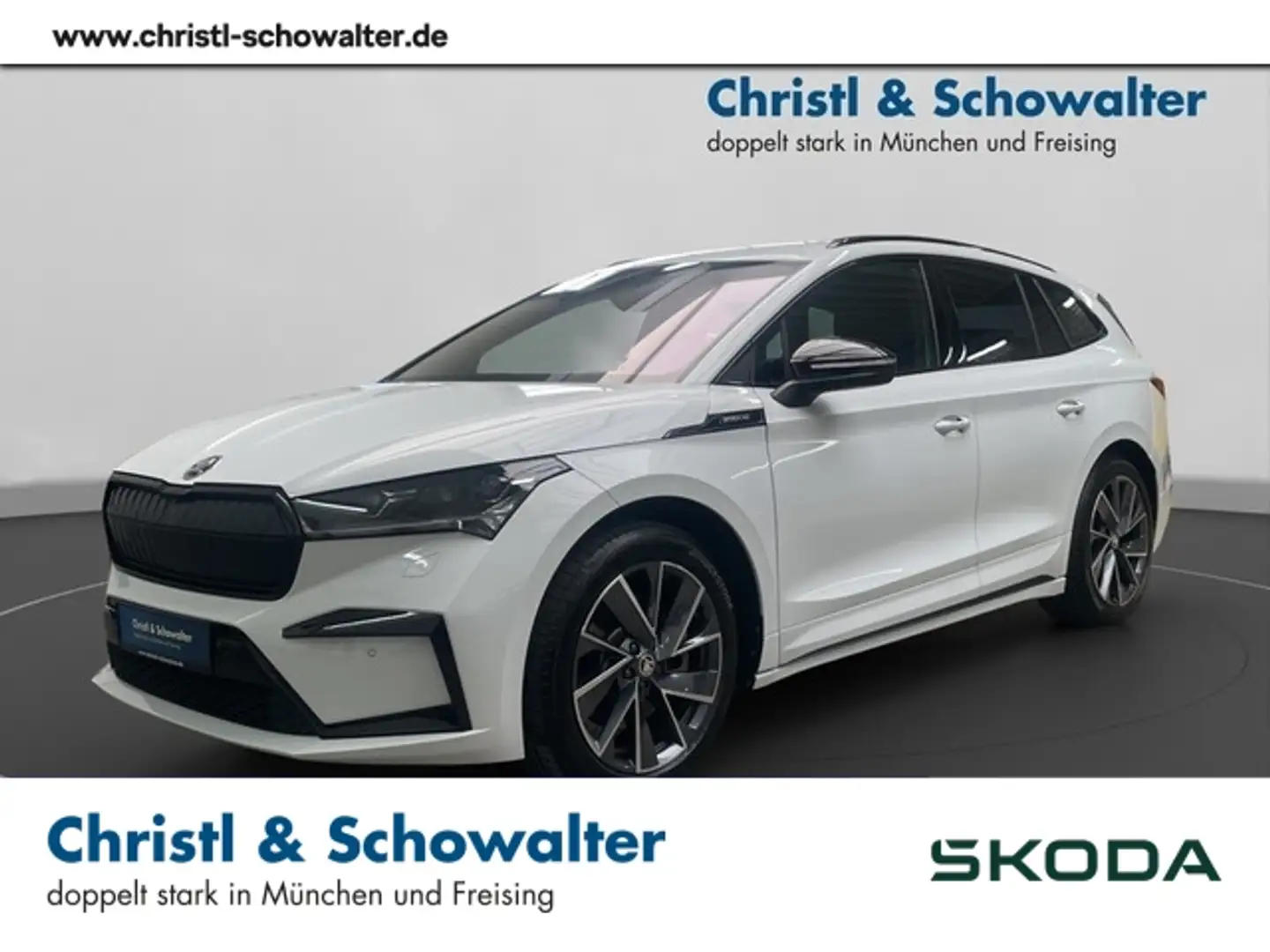 Skoda Enyaq 80 Sportline AHK PANO HUD 360° MATRIX ACC Weiß - 1