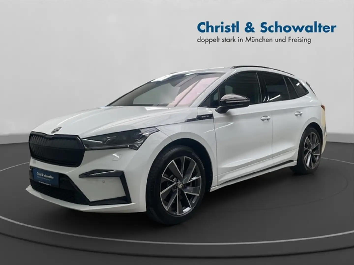 Skoda Enyaq 80 Sportline AHK PANO HUD 360° MATRIX ACC Weiß - 2