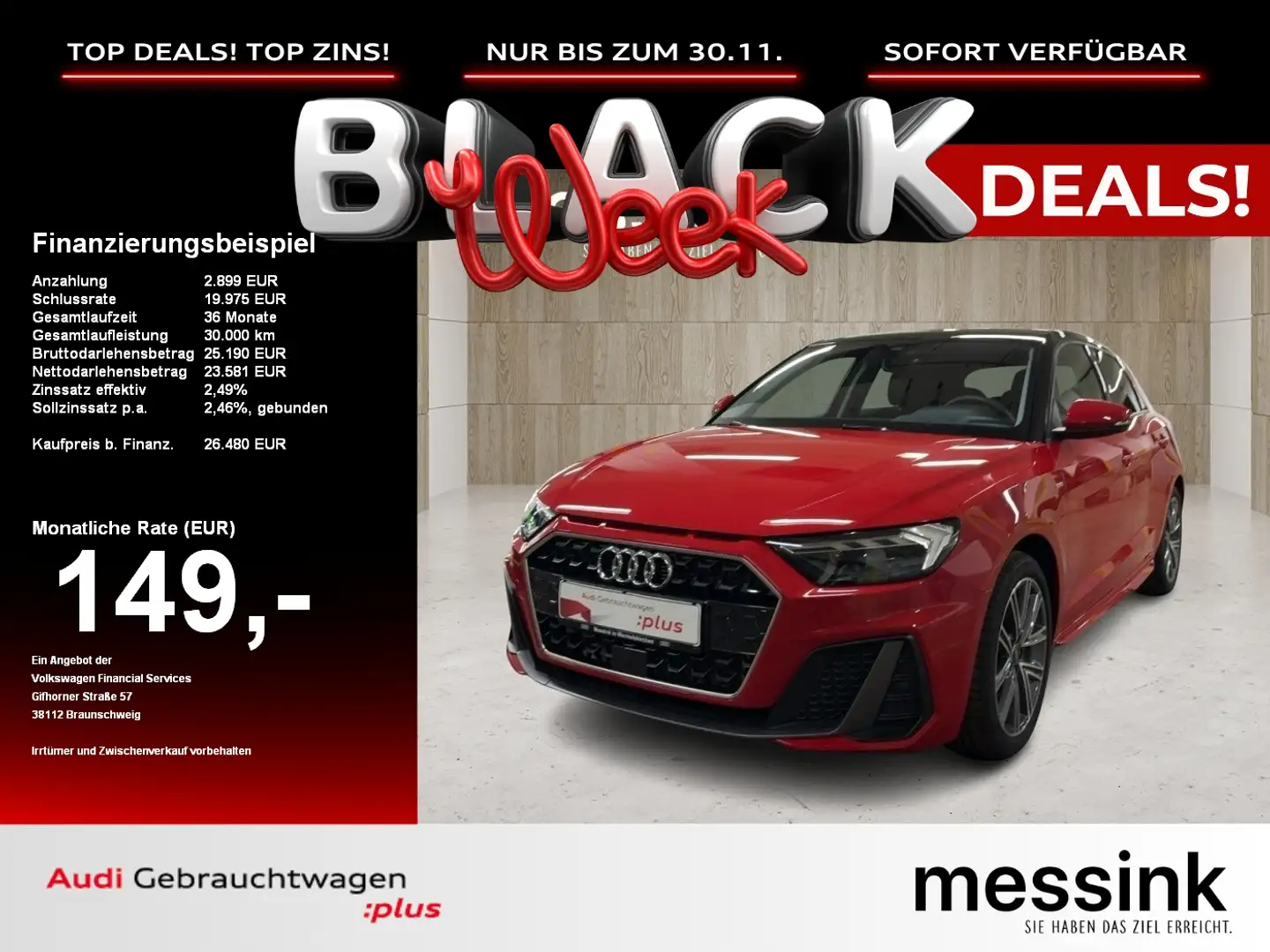 Audi A1 Sportback S line 25 TFSI S tronic Rot - 1
