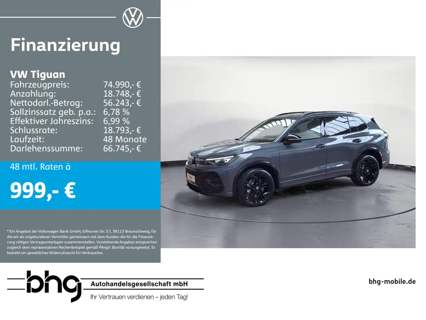 Volkswagen Tiguan R-Line 2,0 l TSI OPF 4MOTION  7-Gang-Dopp Grau - 1