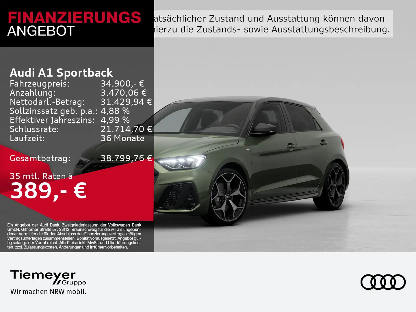 Audi A1 35 TFSI 2x S LINE PDC+ SONOS DAB+ L Grün - 1