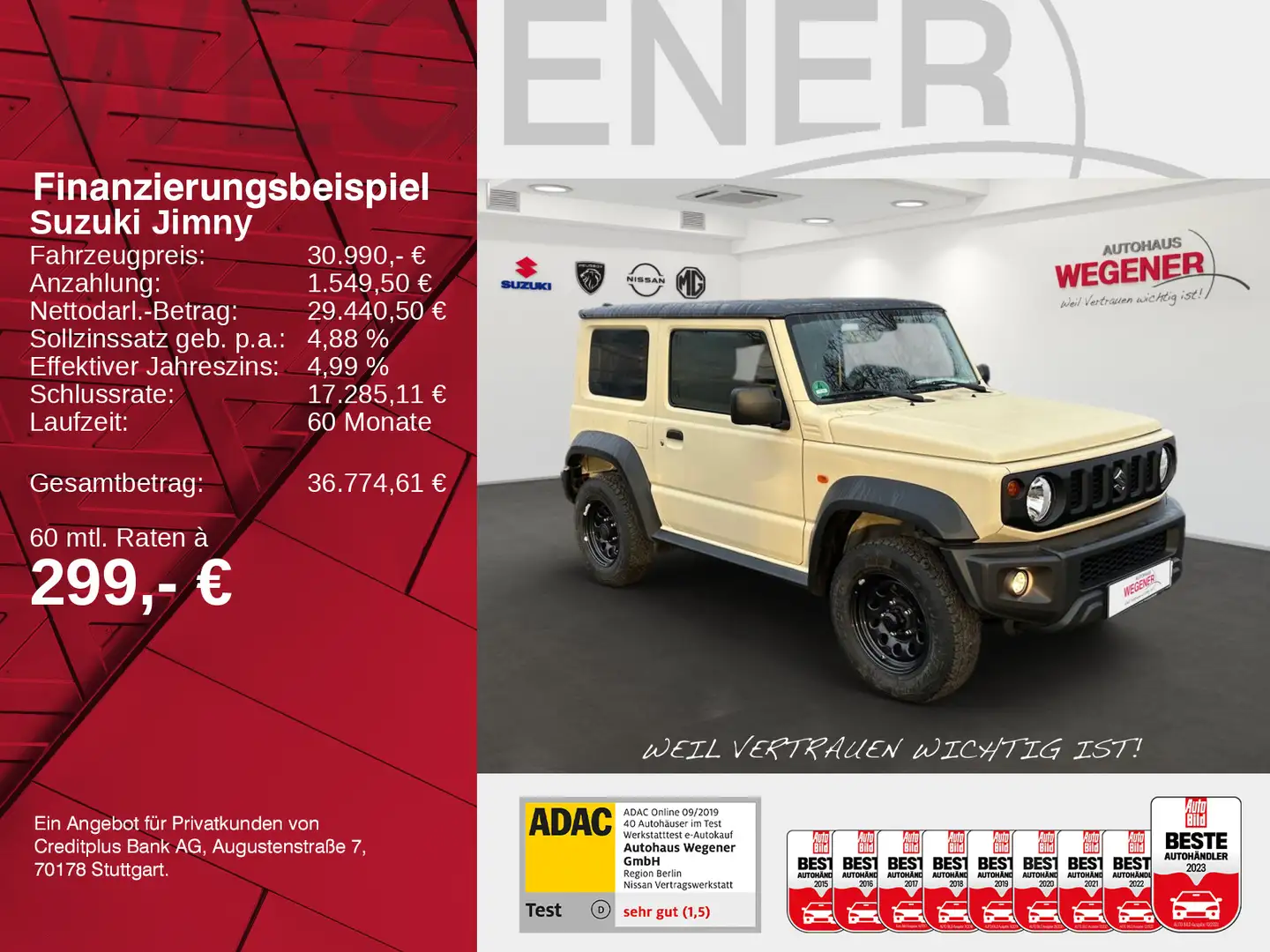 Suzuki Jimny JIMNY COMFORT 1.5 4x4 AHK SHZ RADIO/CD LED Beige - 2