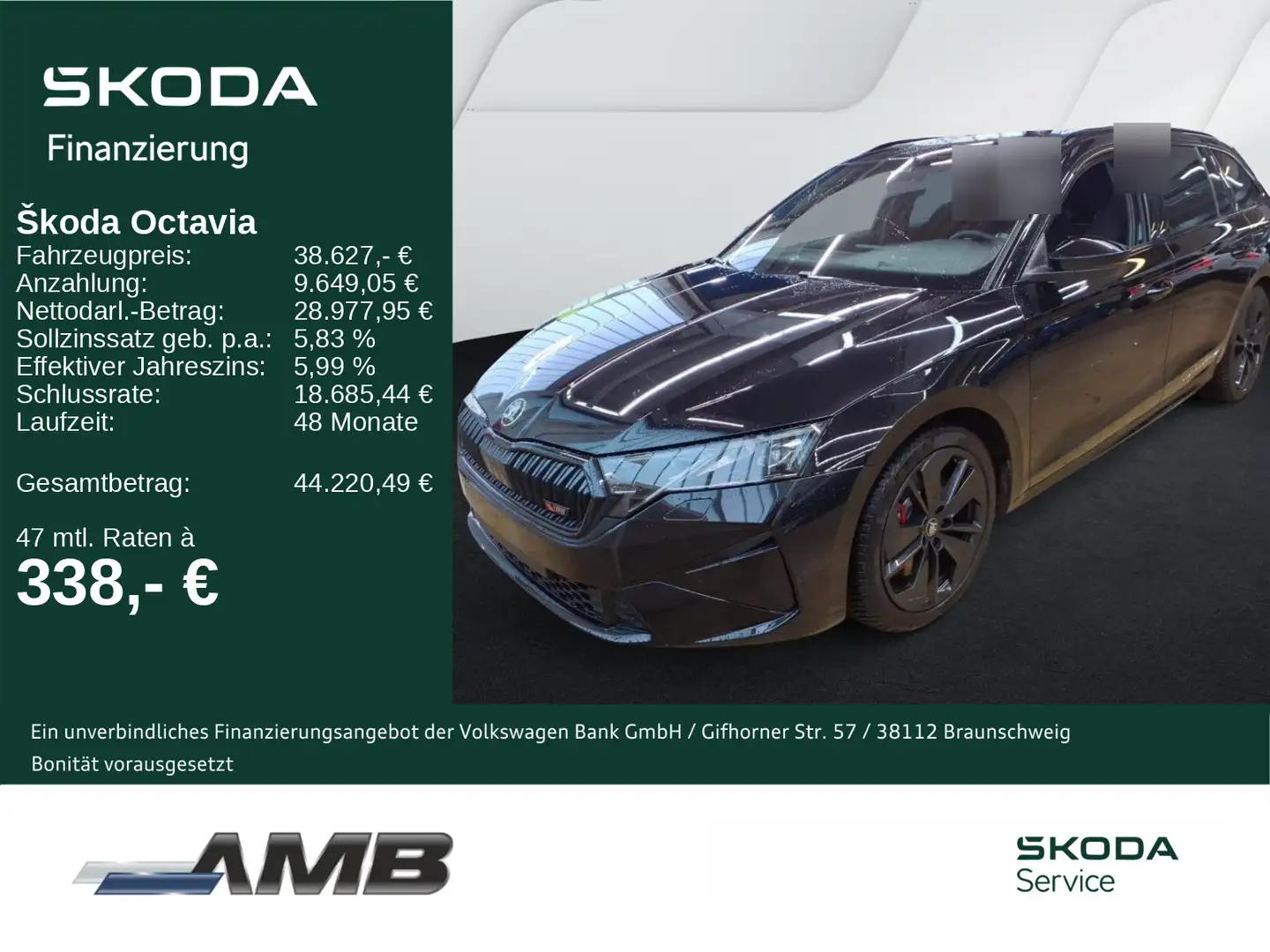 Skoda Octavia Combi RS 2.0 TSI AHK/Pano/Standhz/Canton Schwarz - 1